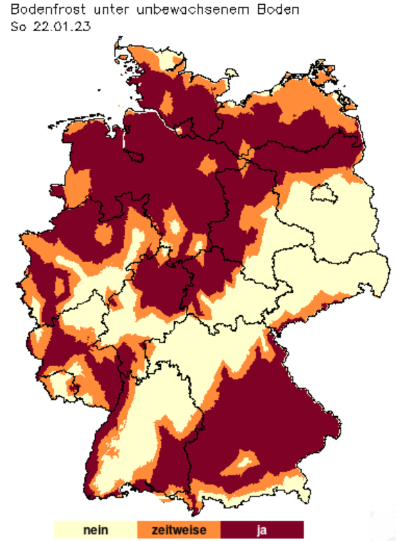 Bodenfrost in Deutschland