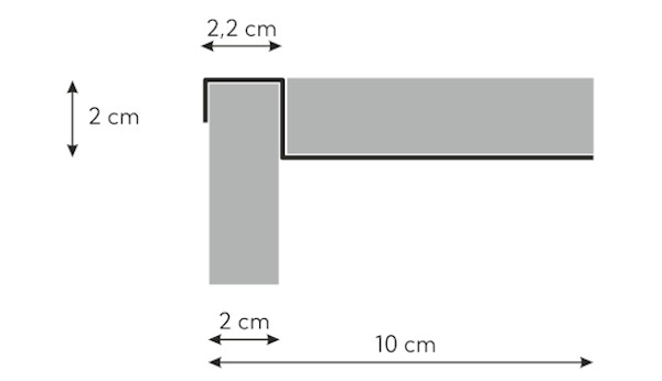 Querschnittszeichnung Randprofil 2