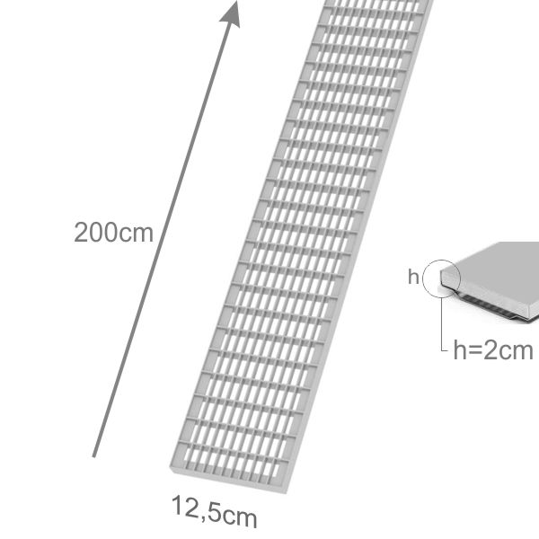 Entwässerungsrinne Standard 2x12,5x200cm