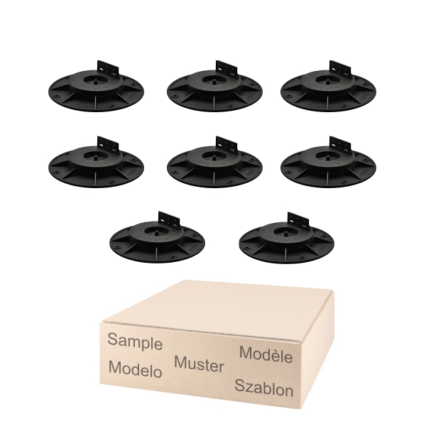 Musterset 1 selbstnivellierende Stelzlager Gemini für Holz- und WPC-Unterkonstruktionen