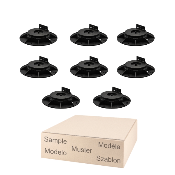 Musterset 2 selbstnivellierende Stelzlager Gemini für Holz- und WPC-Unterkonstruktionen