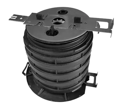 Darstellung Oberer und unterer Clip auf Stelzlager montiert