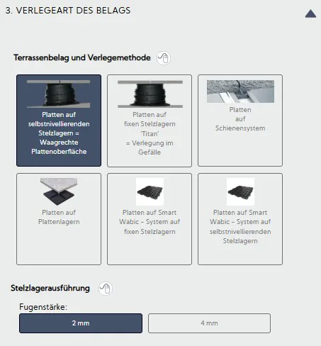 Dritter Schritt der Planung eines Randabschlusses mit dem Konfigurator