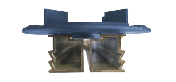 Technische Zeichnung der Verbindung des Fugentellers mit dem Basisprofil