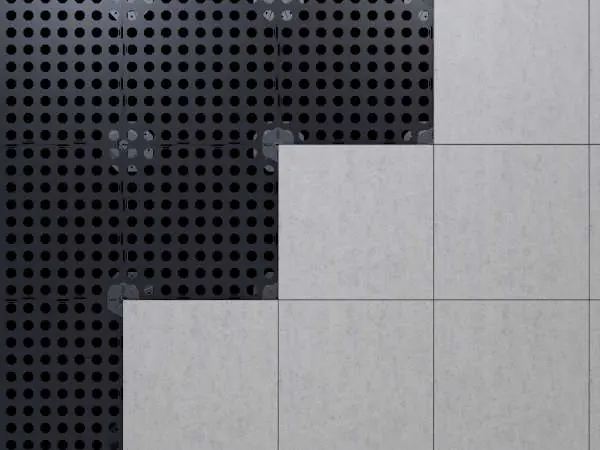 Darstellung verlegter Platten auf dem Doppelboden Smart Wabic