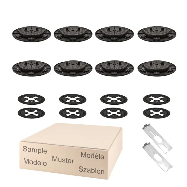 Musterpaket Large Stelzlager Titan Verstellbereich 2,1 bis 2,7 mit Fuge 2mm