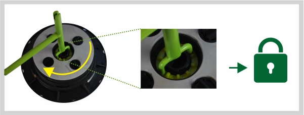 Darstellung der Umwandlung des Stelzlagers Professional in fixes Stelzlager