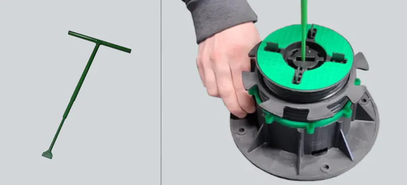 Darstellung des Verstellschlüssels und die Montage