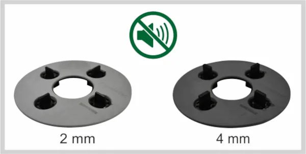 Die Fugenköpfe des Stelzlagers Professional in der Stärke 2mm und 4mm