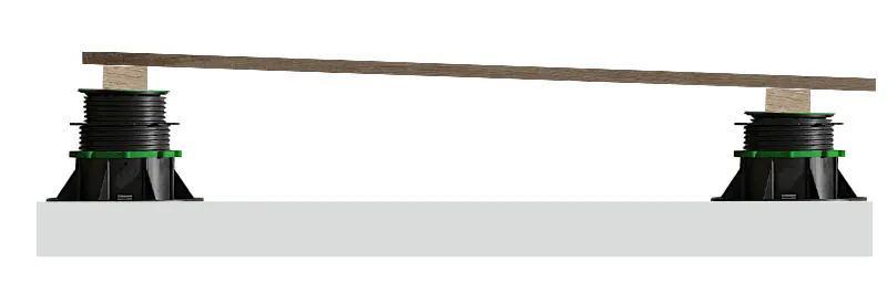 Erzeugung eines Gefälles mit selbstnivellierenden Stelzlagern EasyPro