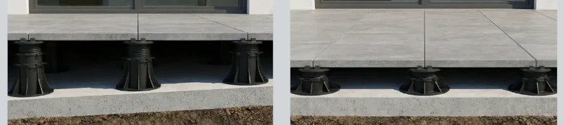 Offener Terrassenrand mit gleichen oder unterschiedlichen Höhen