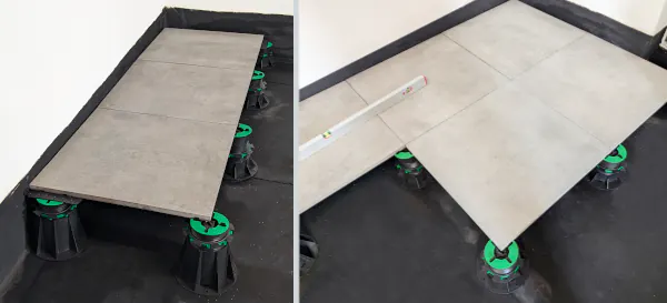 Verlegen der ersten Plattenreihen EasyPro